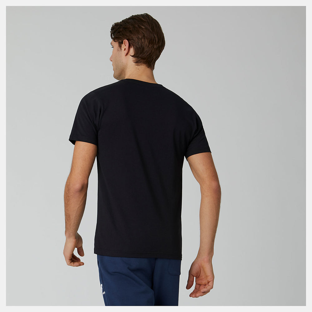 Black Essentials Stacked Logo Tee | New Balance Clothing