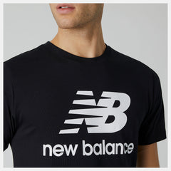 Black Essentials Stacked Logo Tee | New Balance Clothing