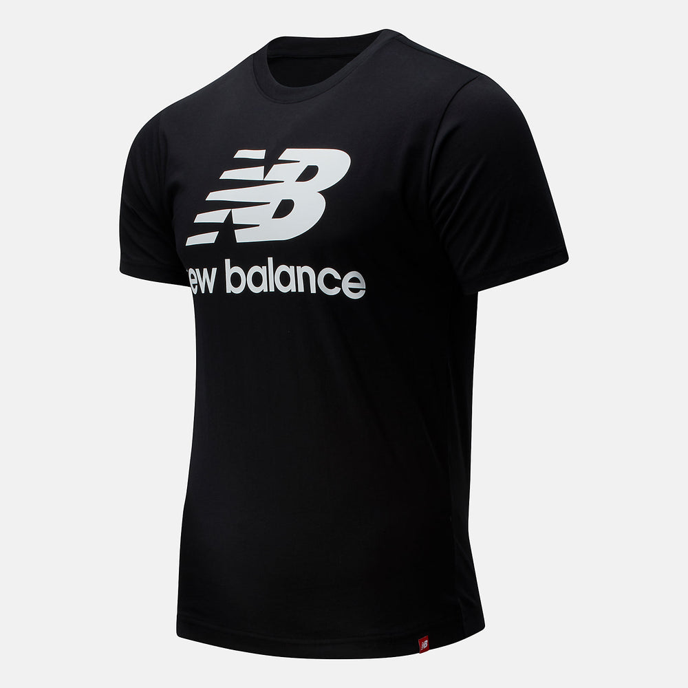 Black Essentials Stacked Logo Tee | New Balance Clothing