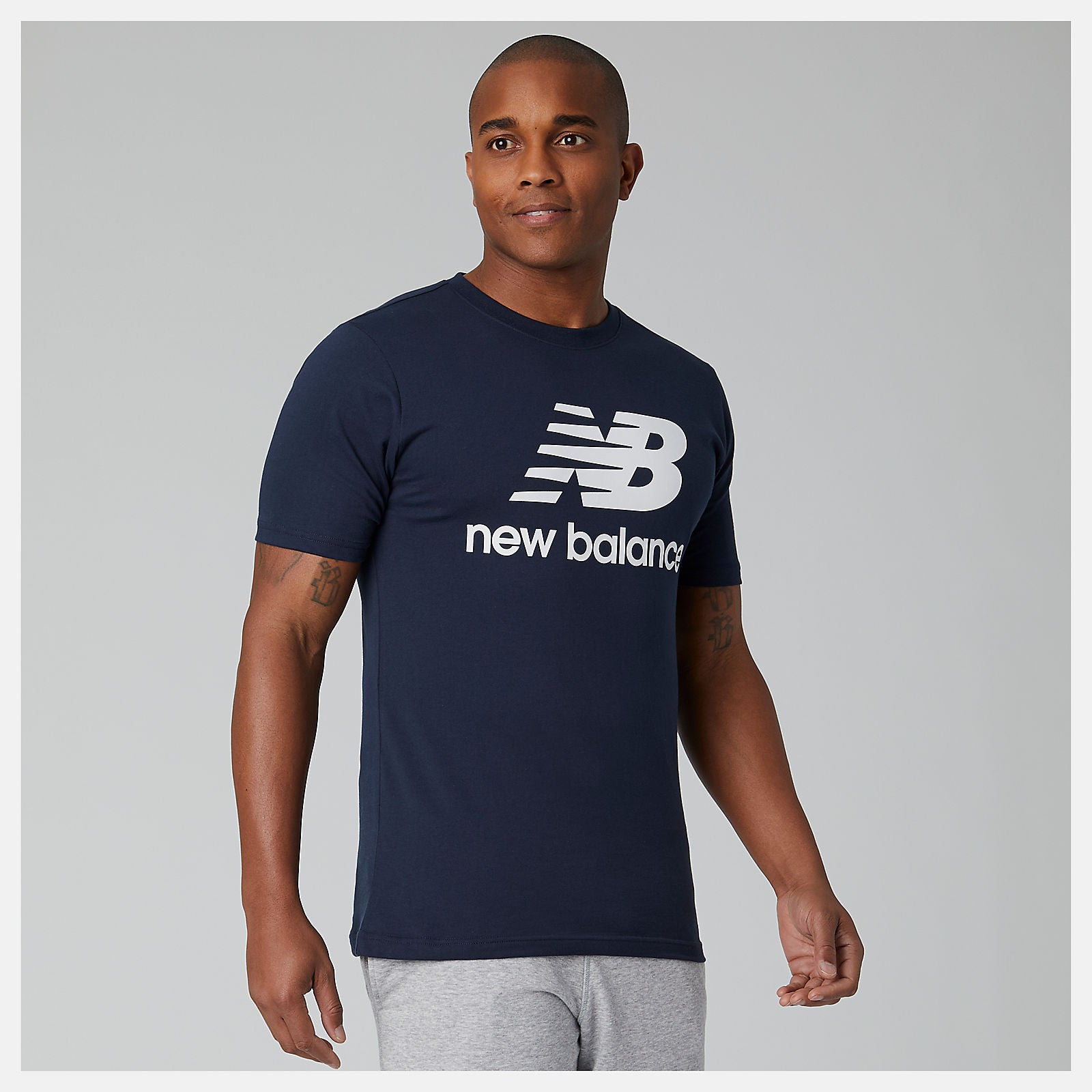 Eclipse Essentials Stacked Logo Tee | New Balance Clothing