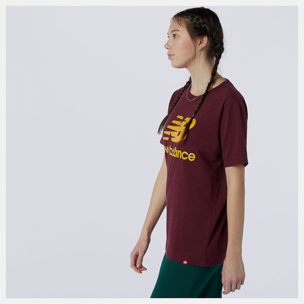 Garnet Essentials Stacked Logo Tee | New Balance Clothing