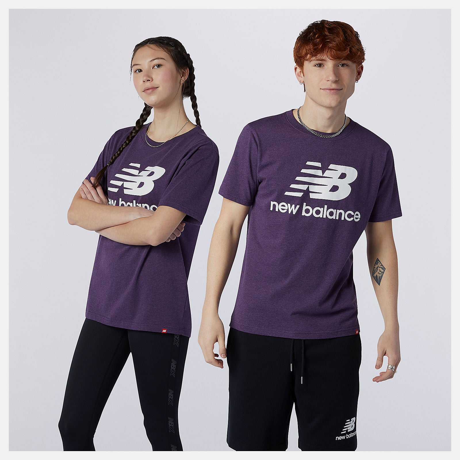 Prism Purple Essentials Stacked Logo Tee | New Balance Clothing