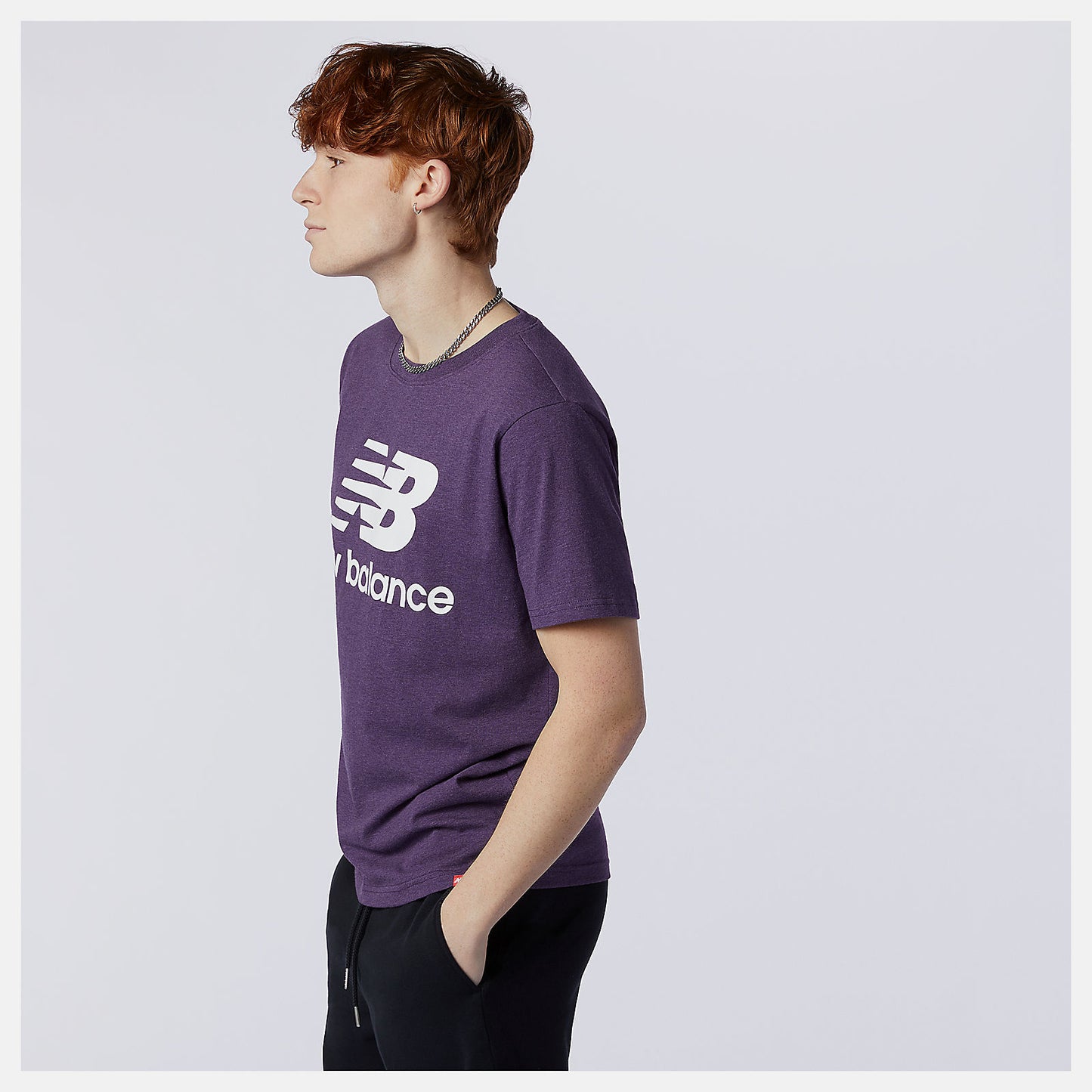 Prism Purple Essentials Stacked Logo Tee | New Balance Clothing