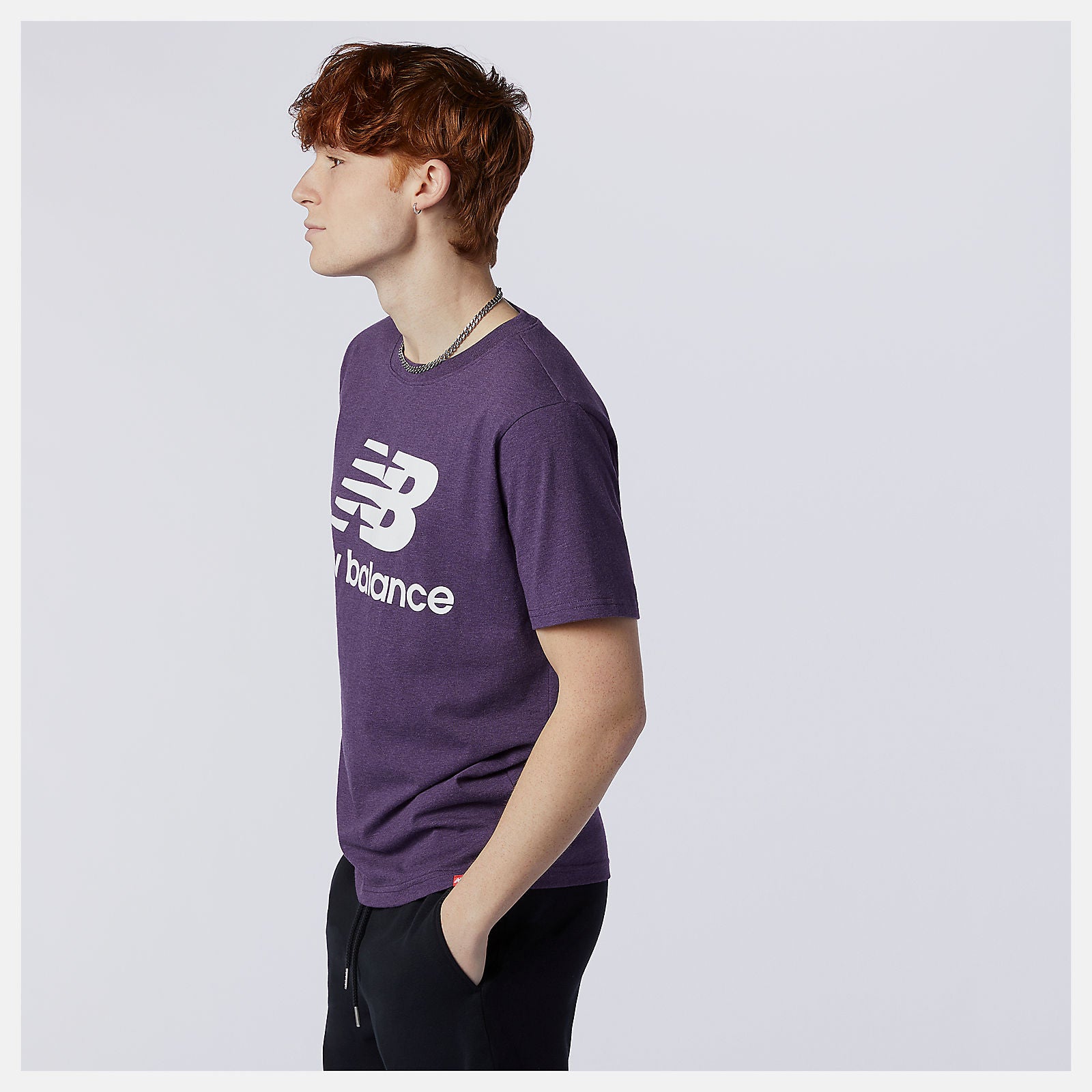 Prism Purple Essentials Stacked Logo Tee | New Balance Clothing