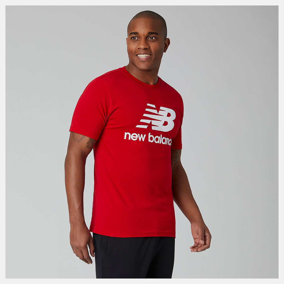 Team Red Essentials Stacked Logo Tee | New Balance Clothing