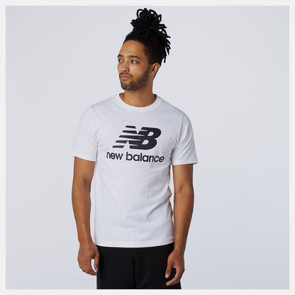 White Essentials Stacked Logo Tee | New Balance Clothing