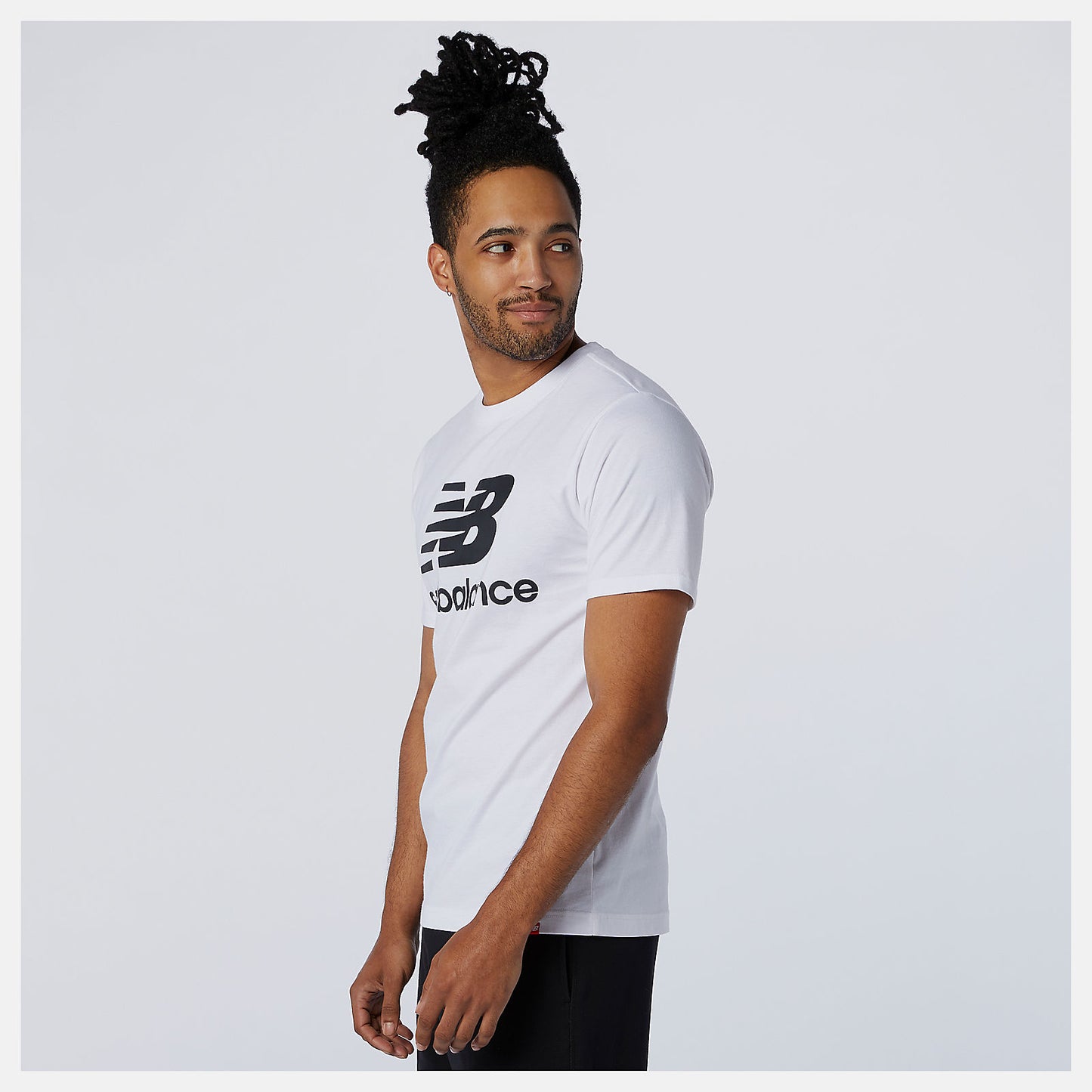 White Essentials Stacked Logo Tee | New Balance Clothing