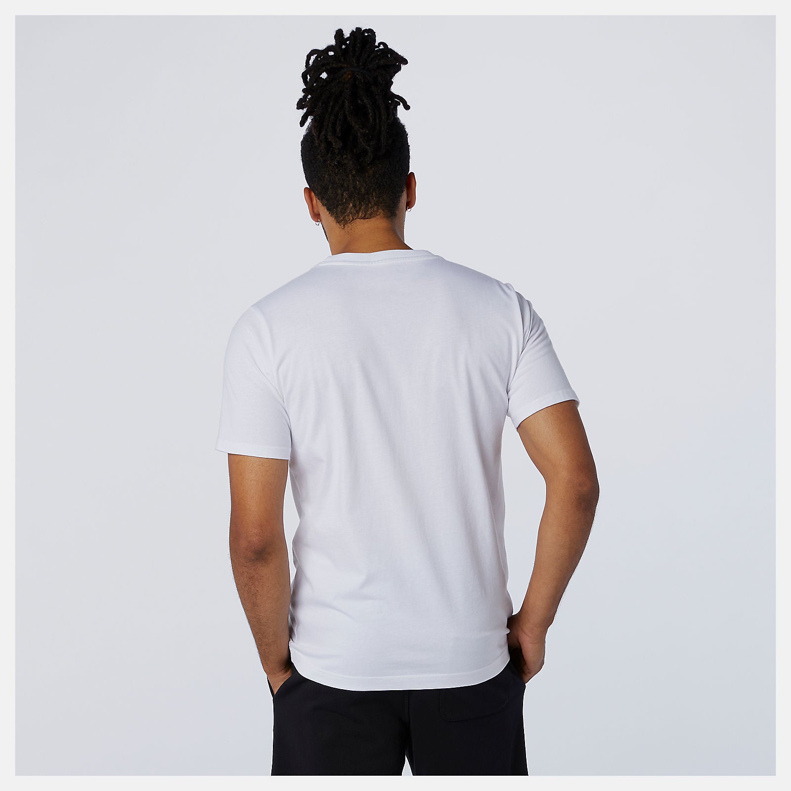 White Essentials Stacked Logo Tee | New Balance Clothing