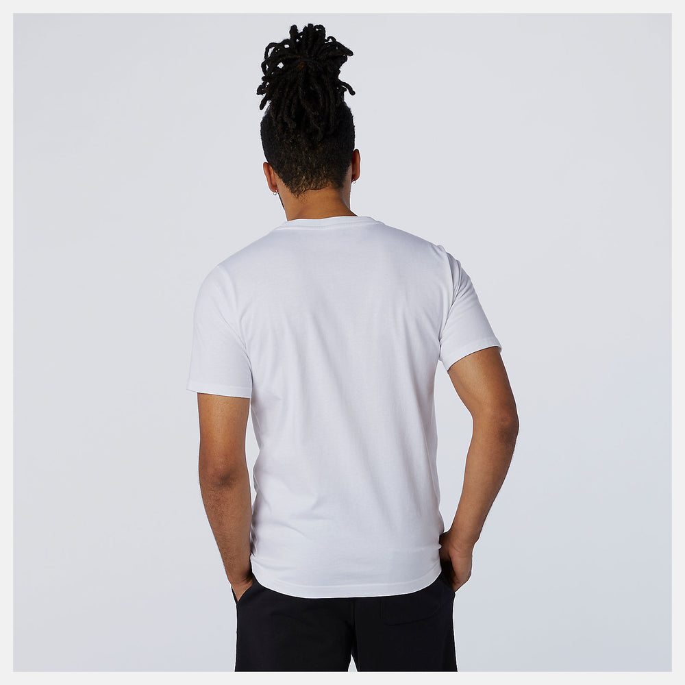 White Essentials Stacked Logo Tee | New Balance Clothing