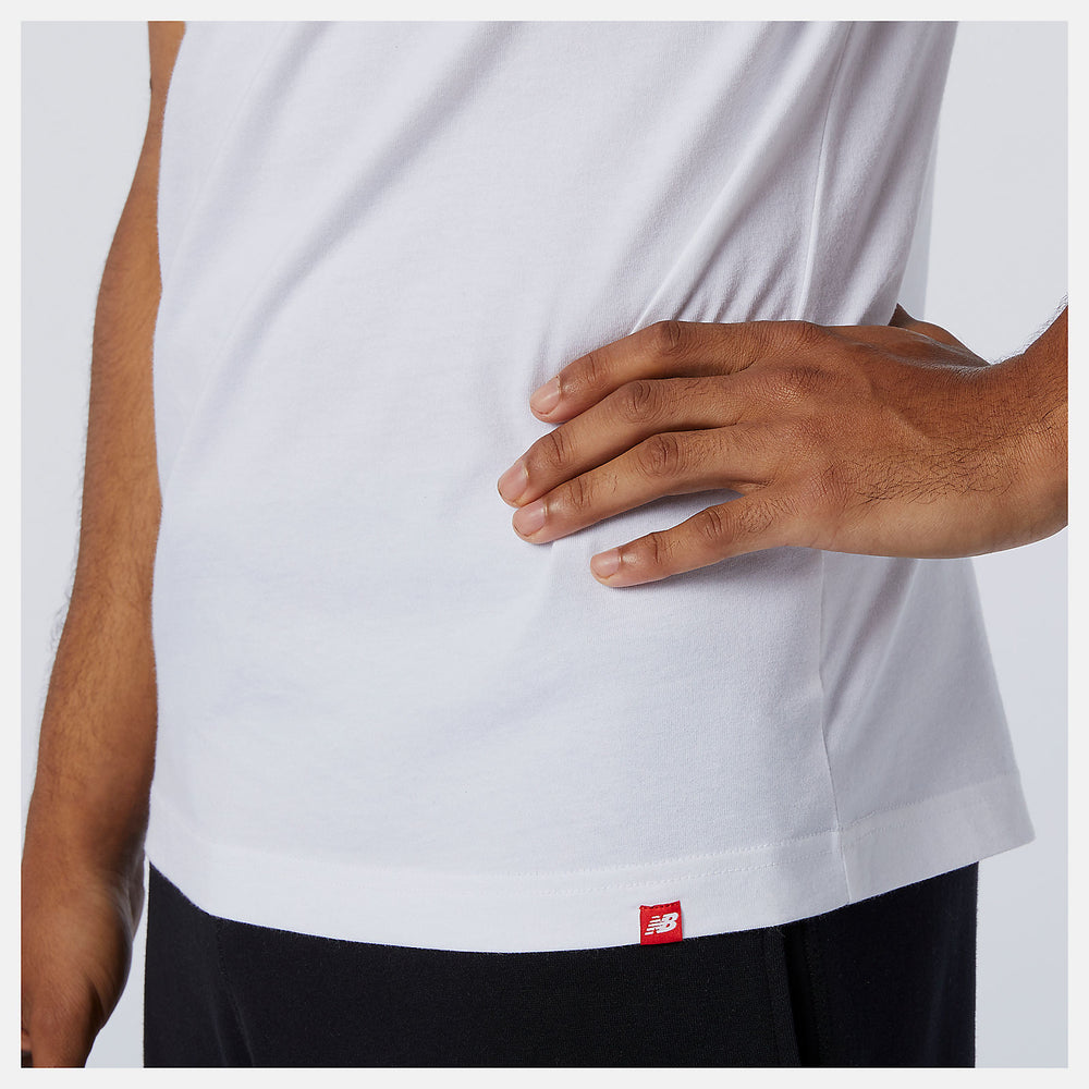 White Essentials Stacked Logo Tee | New Balance Clothing