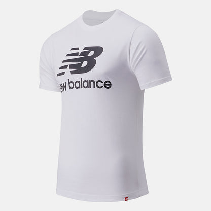 White Essentials Stacked Logo Tee | New Balance Clothing