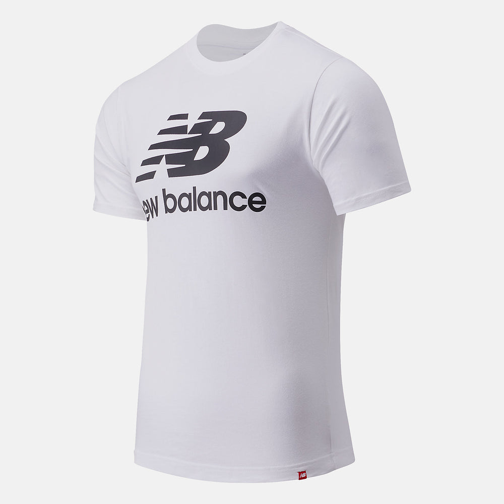 White Essentials Stacked Logo Tee | New Balance Clothing
