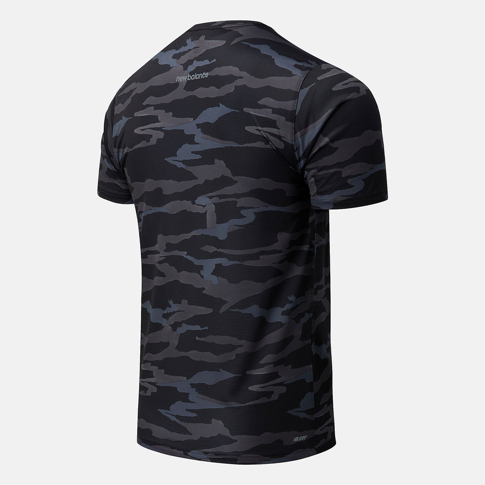 Black Camo Printed Accelerate Short Sleeve | New Balance Clothing