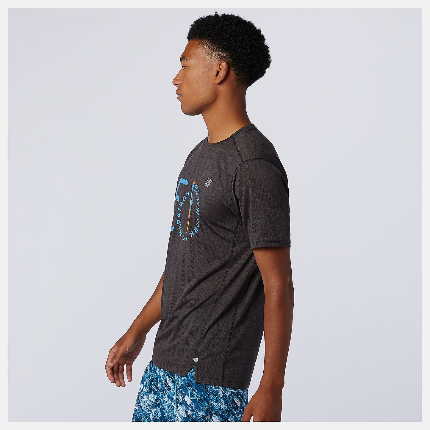 Black Heather NYC Marathon Impact Run Short Sleeve | New Balance Clothing