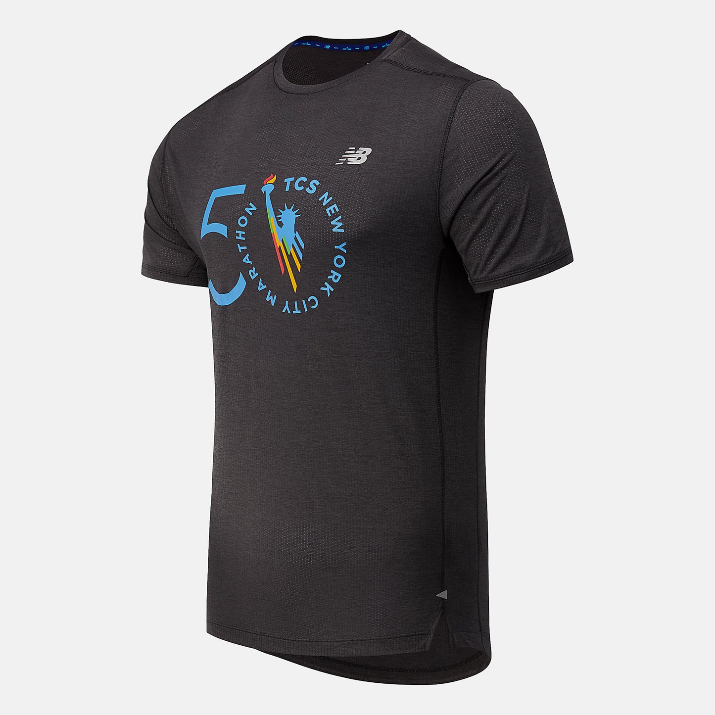 Black Heather NYC Marathon Impact Run Short Sleeve | New Balance Clothing