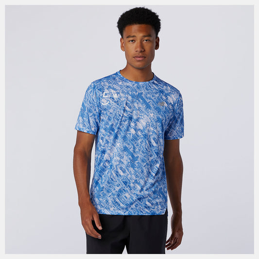 Faded Cobalt NYC Marathon Printed Impact Run Short Sleeve | New Balance Clothing