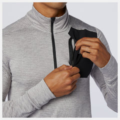 Athletic Grey NB Heat Grid Half Zip | New Balance Clothing