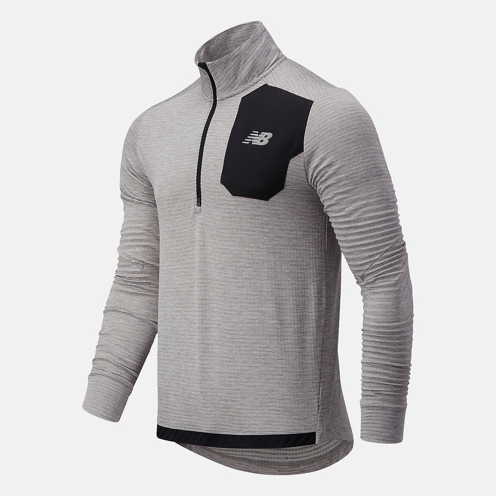 Athletic Grey NB Heat Grid Half Zip | New Balance Clothing