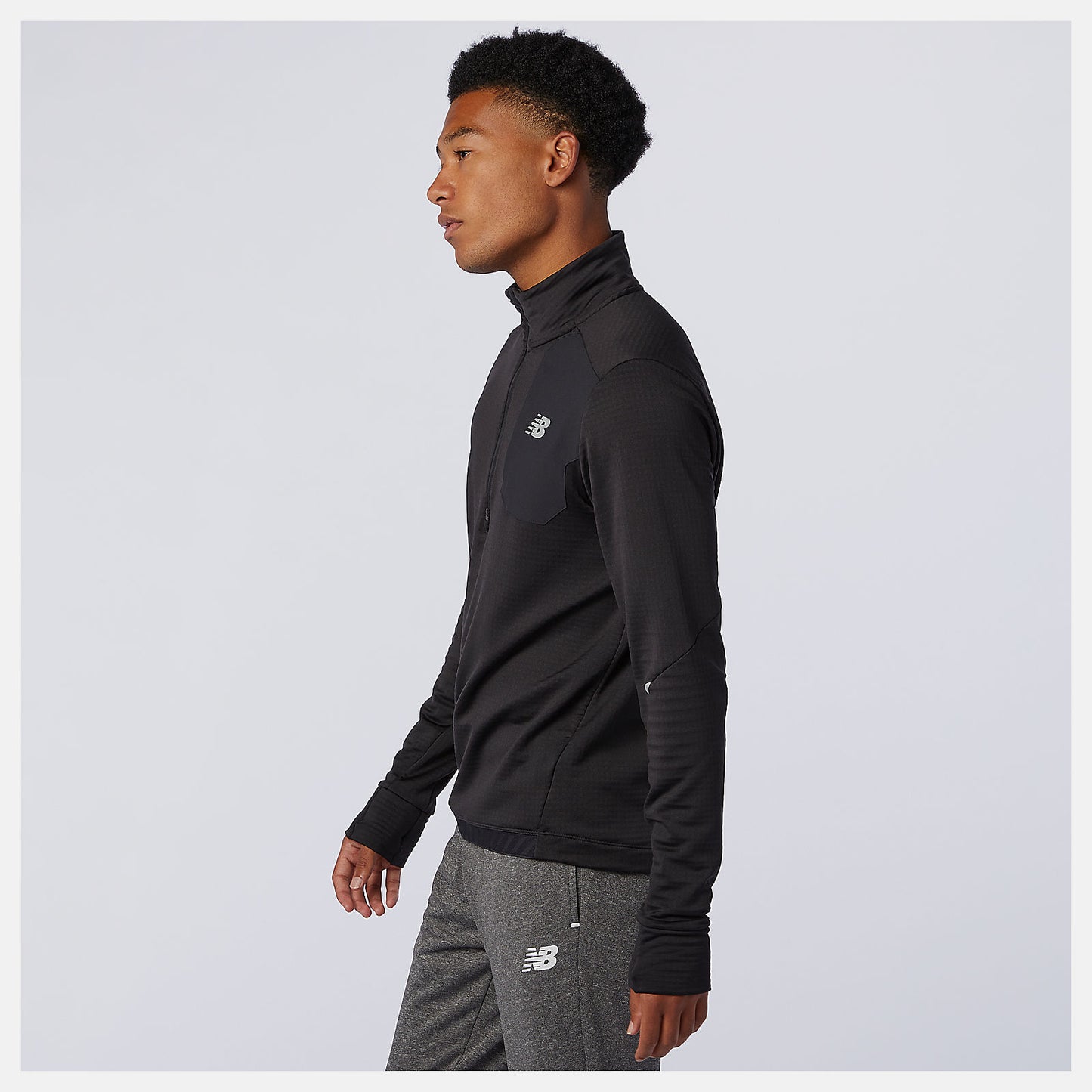 Black NB Heat Grid Half Zip | New Balance Clothing