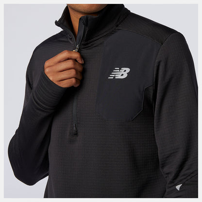 Black NB Heat Grid Half Zip | New Balance Clothing
