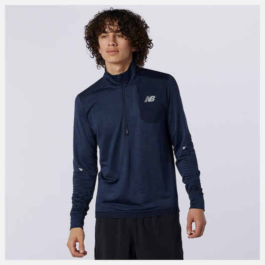 Eclipse Heather NB Heat Grid Half Zip | New Balance Clothing