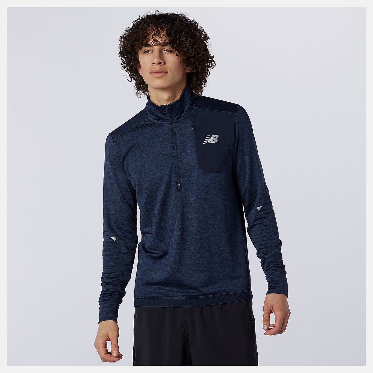 Eclipse Heather NB Heat Grid Half Zip | New Balance Clothing