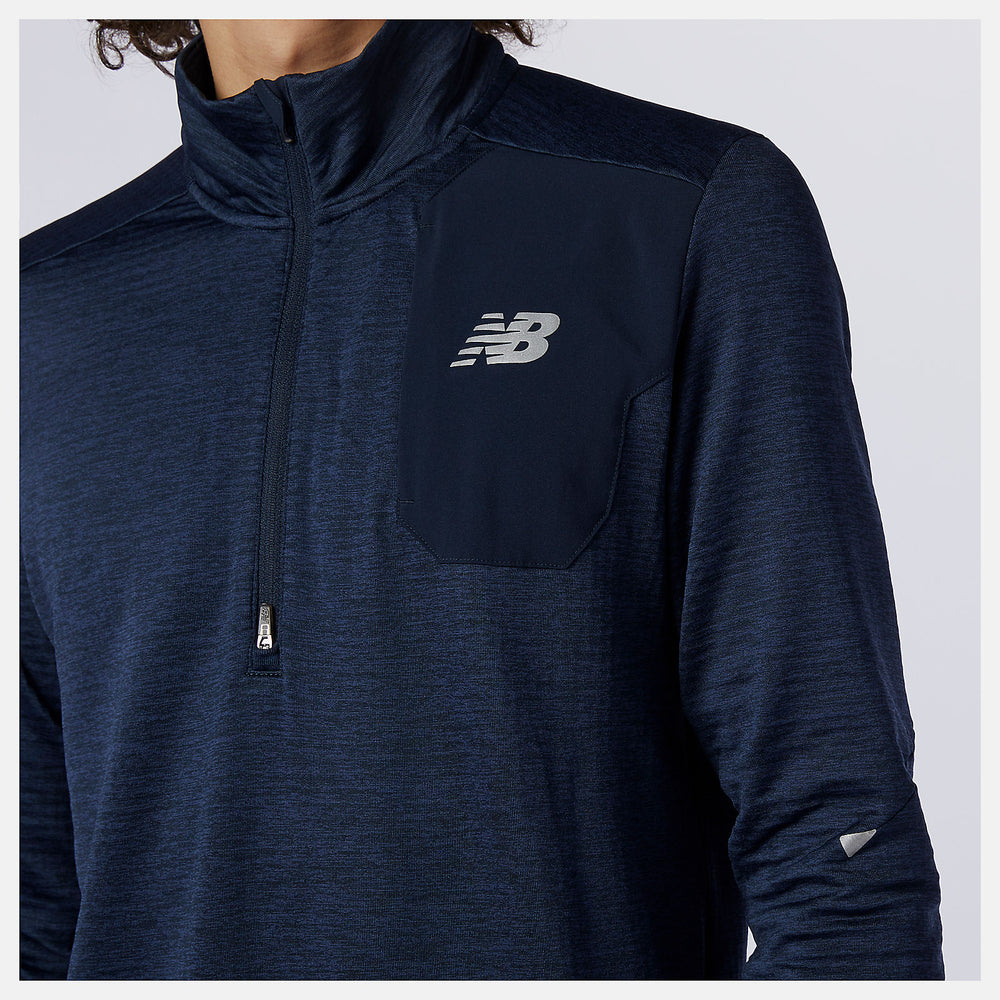 Eclipse Heather NB Heat Grid Half Zip | New Balance Clothing