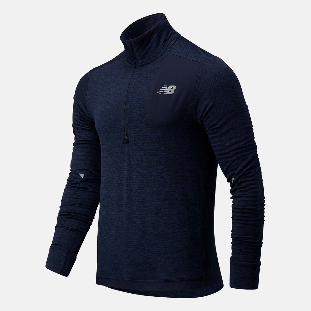Eclipse Heather NB Heat Grid Half Zip | New Balance Clothing