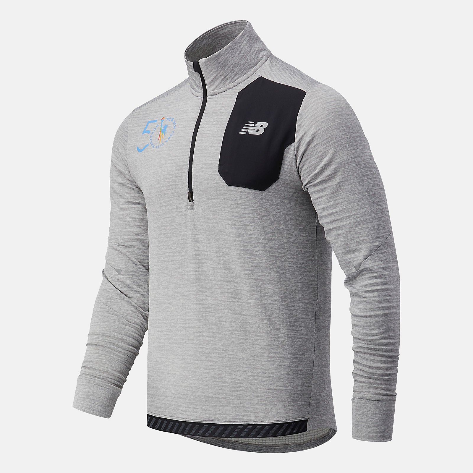 Athletic Grey NYC Marathon Impact Run Grid Back Half Zip | New Balance Clothing