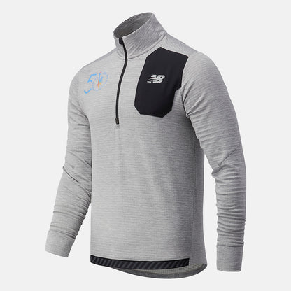 Athletic Grey NYC Marathon Impact Run Grid Back Half Zip | New Balance Clothing