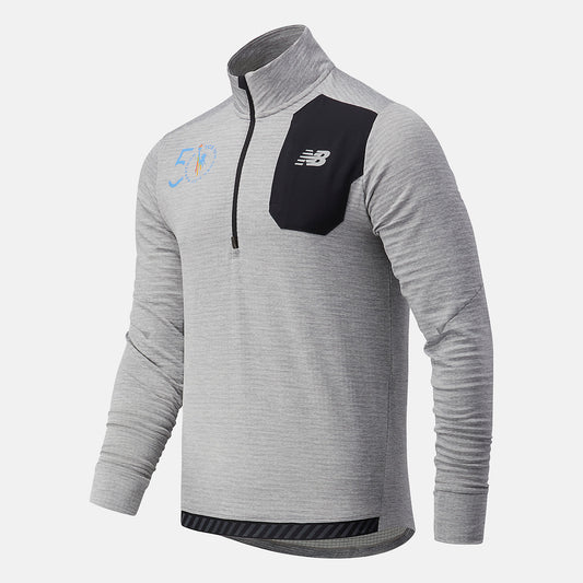 Athletic Grey NYC Marathon Impact Run Grid Back Half Zip | New Balance Clothing