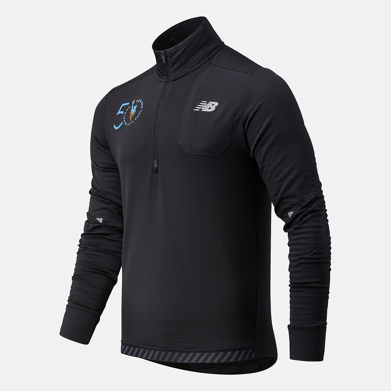 Black NYC Marathon Impact Run Grid Back Half Zip | New Balance Clothing