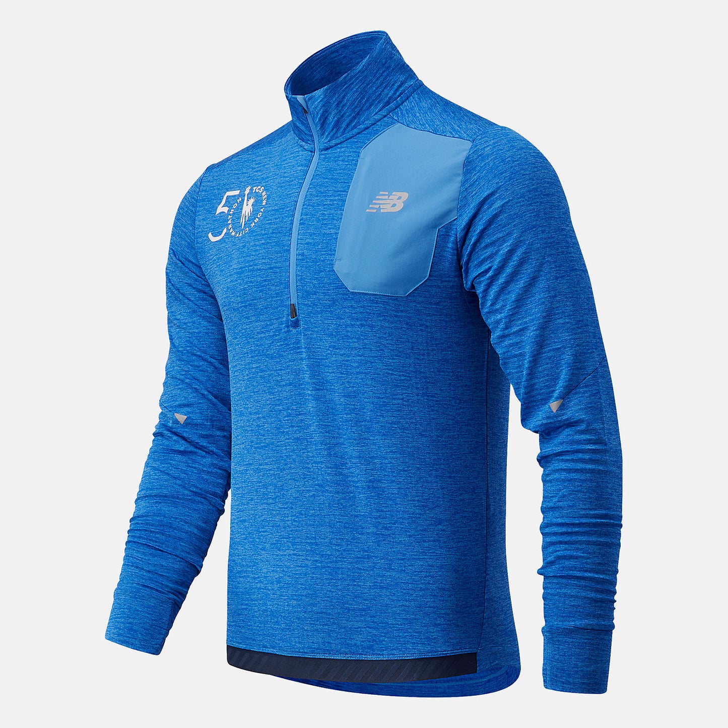 Faded Cobalt NYC Marathon Impact Run Grid Back Half Zip | New Balance Clothing