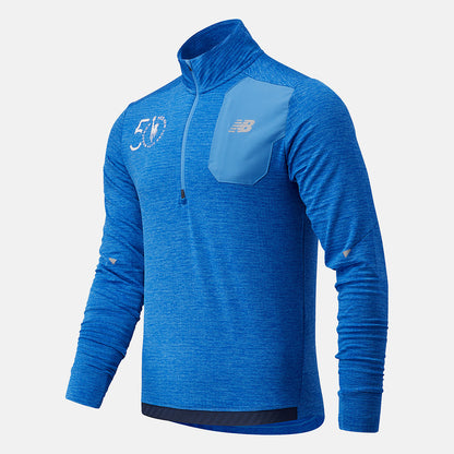 Faded Cobalt NYC Marathon Impact Run Grid Back Half Zip | New Balance Clothing