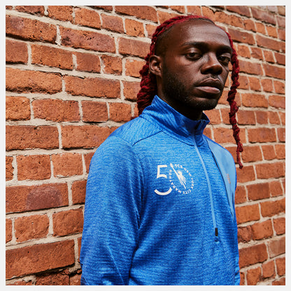 Faded Cobalt NYC Marathon Impact Run Grid Back Half Zip | New Balance Clothing