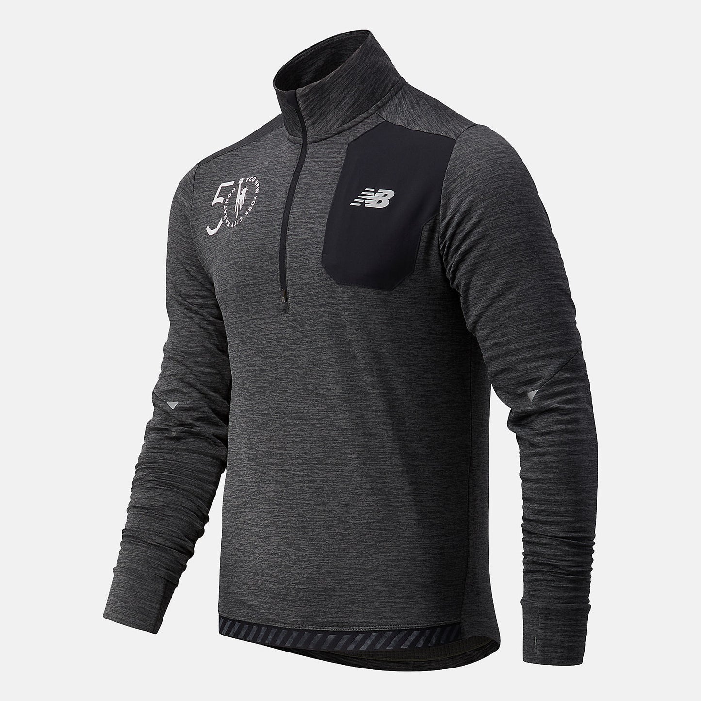 Heather Charcoal NYC Marathon Impact Run Grid Back Half Zip | New Balance Clothing