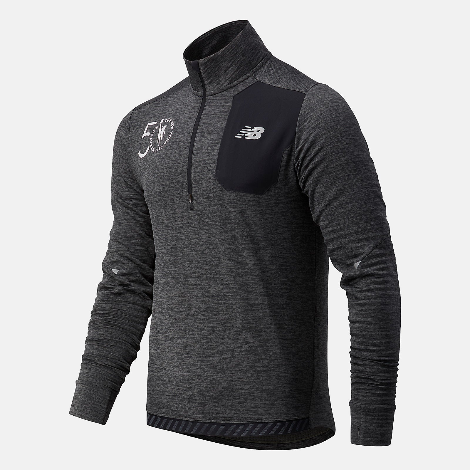 Heather Charcoal NYC Marathon Impact Run Grid Back Half Zip | New Balance Clothing