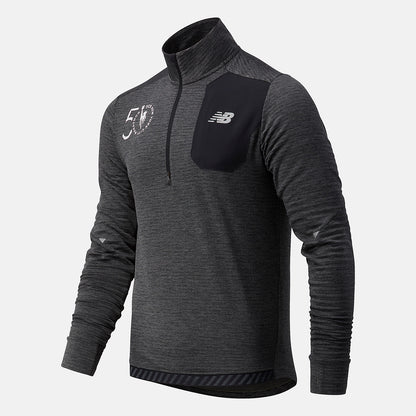 Heather Charcoal NYC Marathon Impact Run Grid Back Half Zip | New Balance Clothing