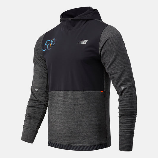 Heather Charcoal NYC Marathon Impact Run Grid Back Hoodie | New Balance Clothing