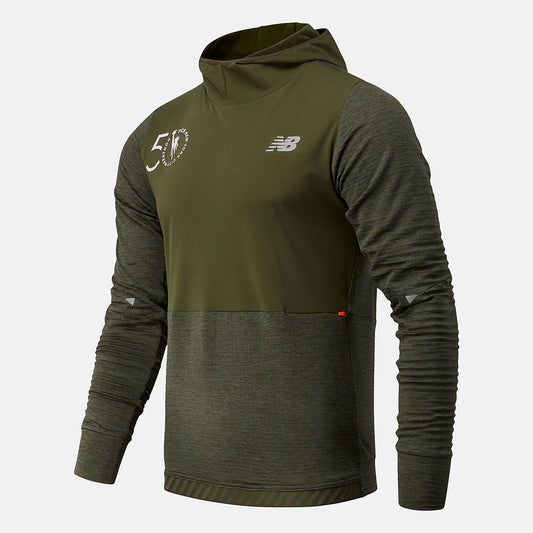 Oak Leaf Green NYC Marathon Impact Run Grid Back Hoodie | New Balance Clothing