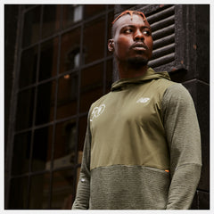 Oak Leaf Green NYC Marathon Impact Run Grid Back Hoodie | New Balance Clothing