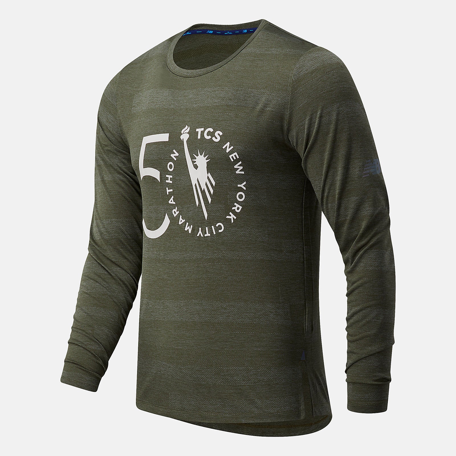 Oak Leaf Green NYC Marathon Q Speed Fuel Jacquard Long Sleeve | New Balance Clothing