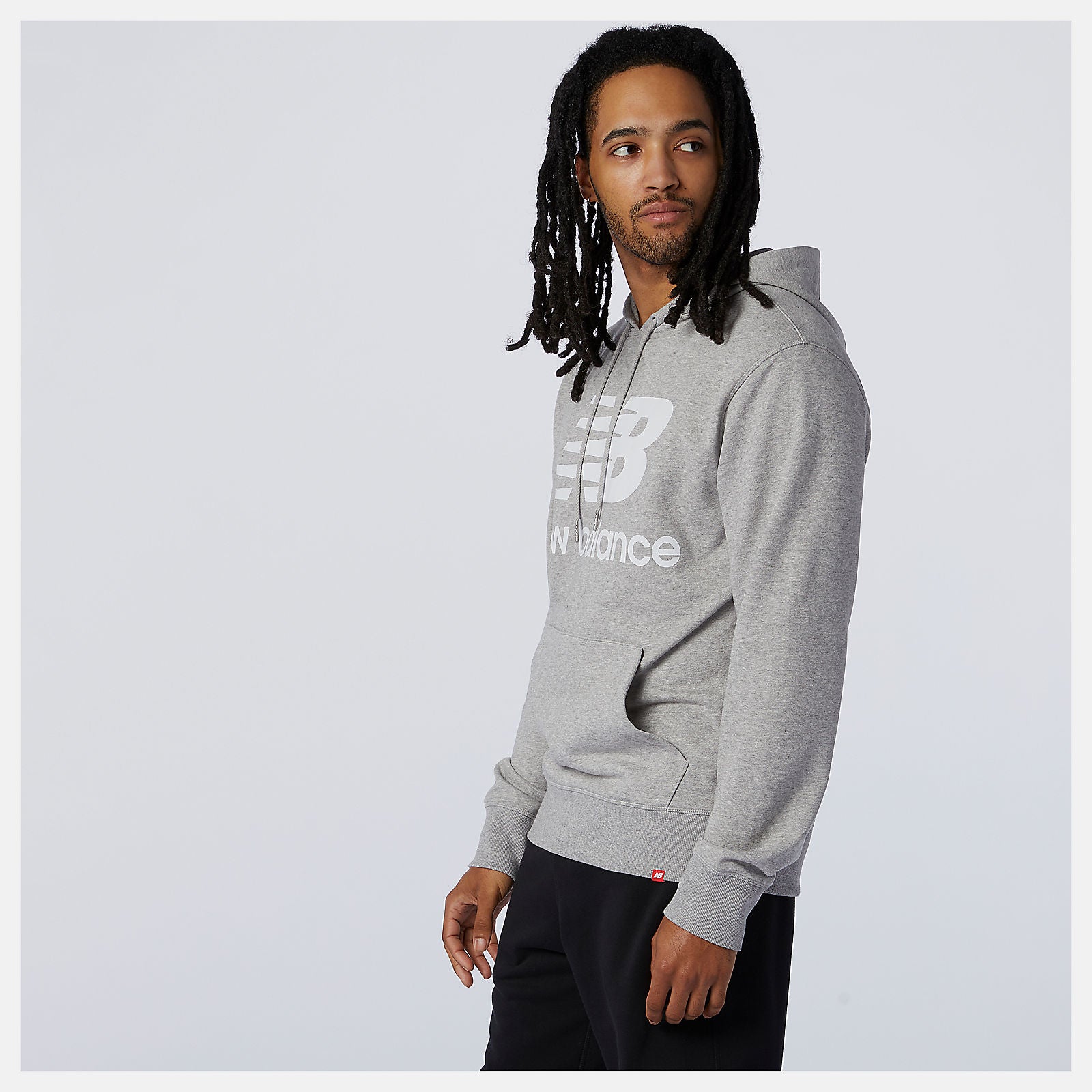 Athletic Grey NB Essentials Stacked Logo Po Hoodie | New Balance Clothing