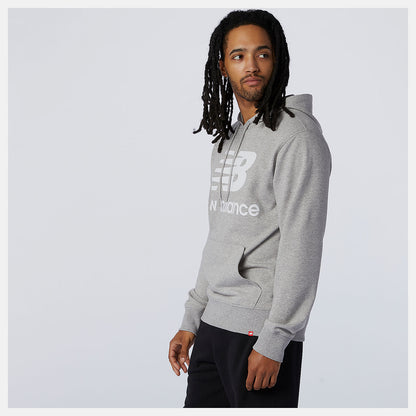 Athletic Grey NB Essentials Stacked Logo Po Hoodie | New Balance Clothing