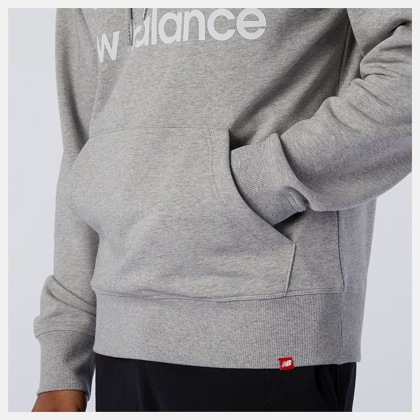 Athletic Grey NB Essentials Stacked Logo Po Hoodie | New Balance Clothing