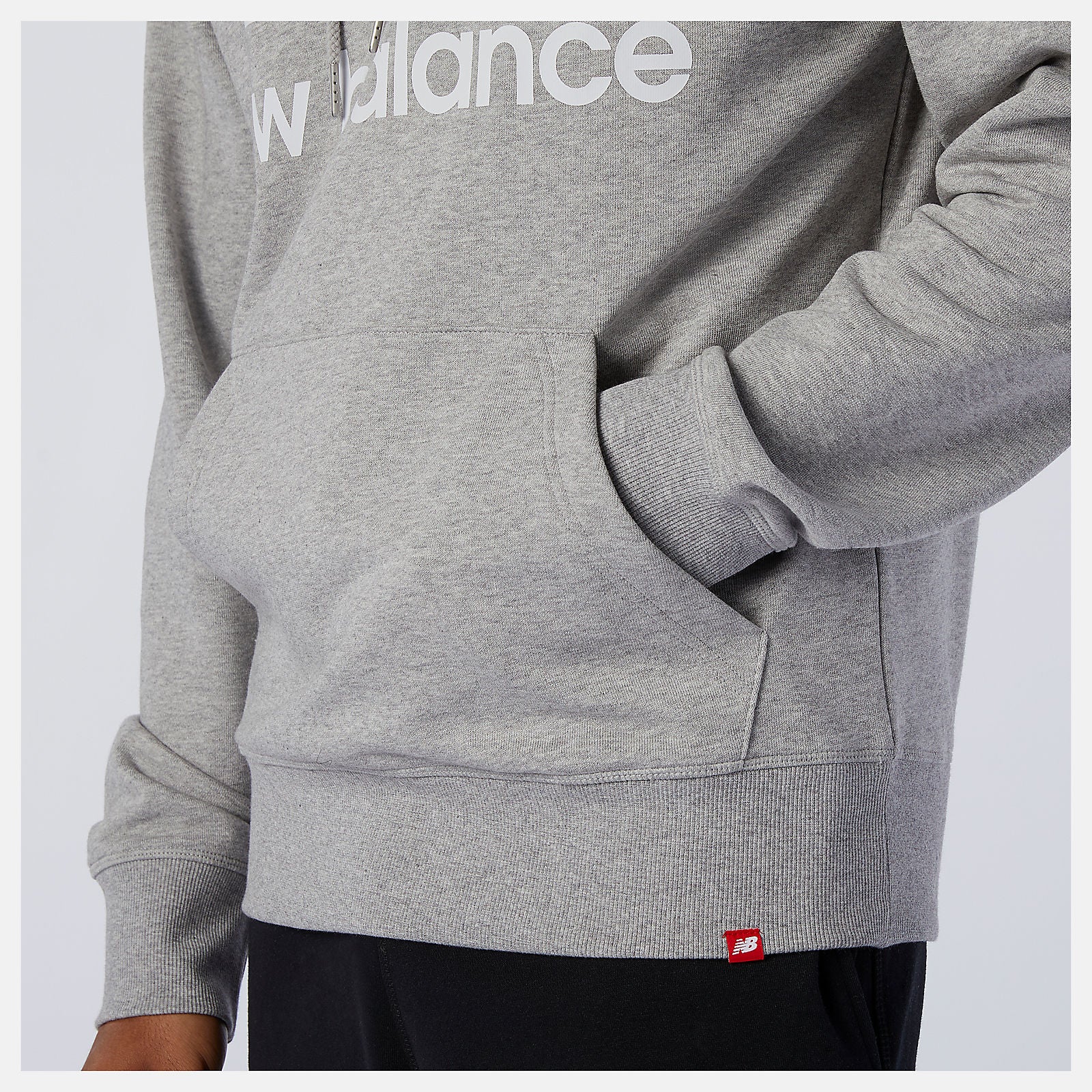Athletic Grey NB Essentials Stacked Logo Po Hoodie | New Balance Clothing