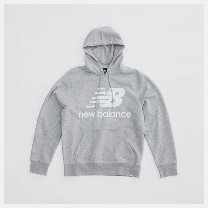 Athletic Grey NB Essentials Stacked Logo Po Hoodie | New Balance Clothing