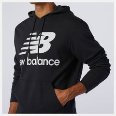 Black NB Essentials Stacked Logo Po Hoodie | New Balance Clothing