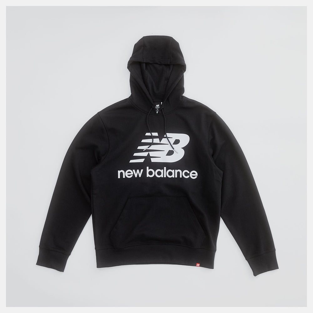 Black NB Essentials Stacked Logo Po Hoodie | New Balance Clothing