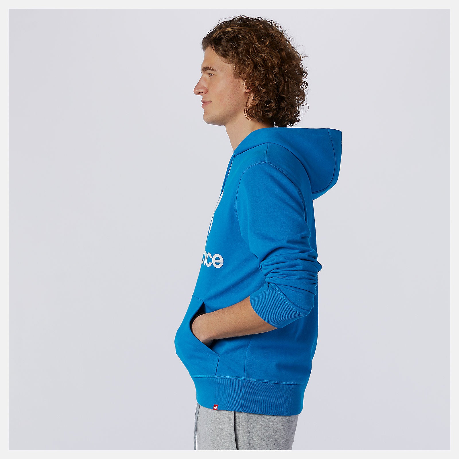 Wave Blue NB Essentials Stacked Logo Po Hoodie | New Balance Clothing